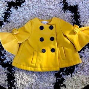 Mustard yellow baby girl coat